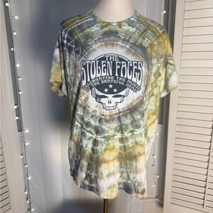 The Stolen Faces Grateful Dead Tie Dye Skull Band Tee Large